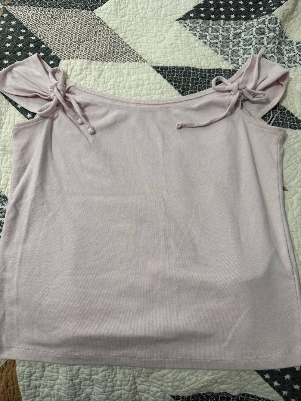 Women’s Tie-Shoulder Tank Top in Light Pink